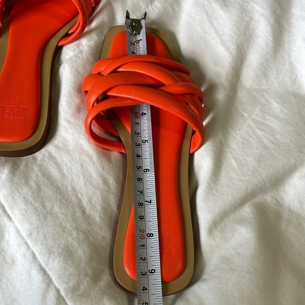 Zara |Orange | Slip On| Crisscross Straps |Sandals | Modern |Slides |Size 36 - Picture 11 of 12